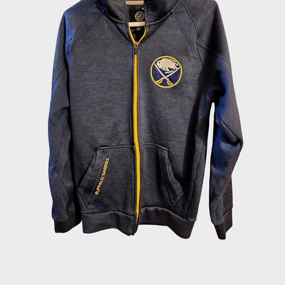 BUFFALO SABRES JACKET Mens Small Carl Banks GIII Sports Full Zip NHL Blue/Gold - Picture 4 of 6
